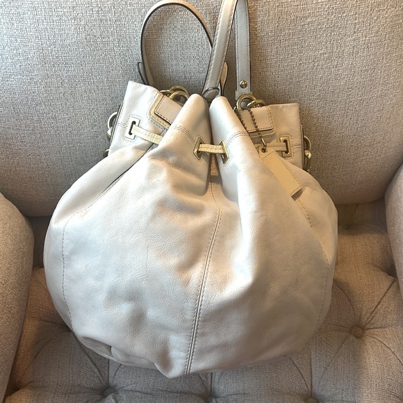 Cream Coach Duffle with Drawstring - Picture 2 of 8